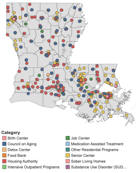 Map of women's health support resources