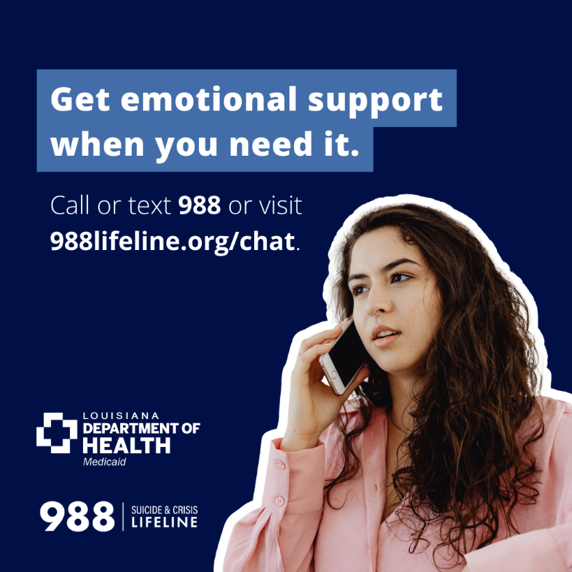 Get emotional support when you need it.  Call or text 988.