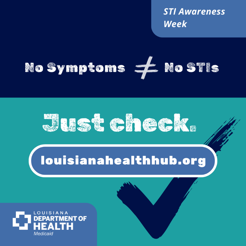Graphic stating no sympotoms does not equal no STIs, just check.